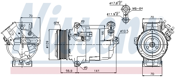 Компрессор, кондиционер 89041 NISSENS #5