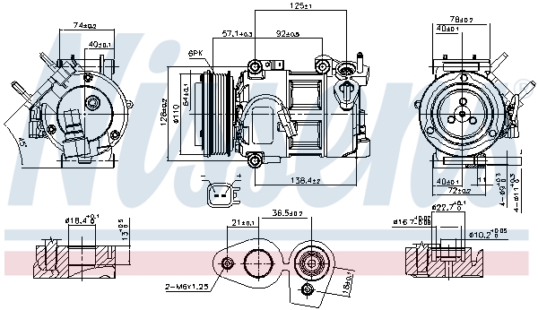 Компрессор, кондиционер 890693 NISSENS #6