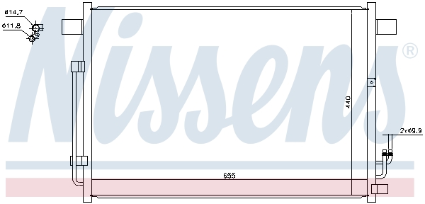 Конденсатор, система кондиціонування повітря 940403 NISSENS #4