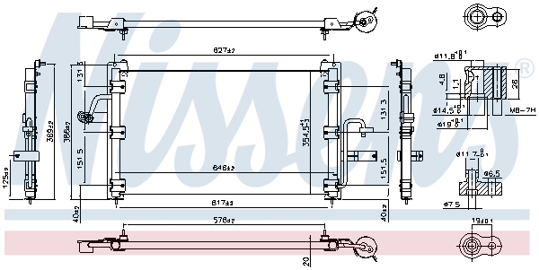 Конденсатор, кондиционер 94414 NISSENS #5