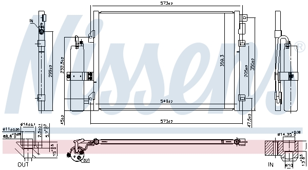 Конденсатор, кондиционер 94726 NISSENS #4