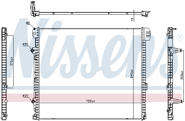 Радіатор, система охолодження двигуна 606979 NISSENS #4