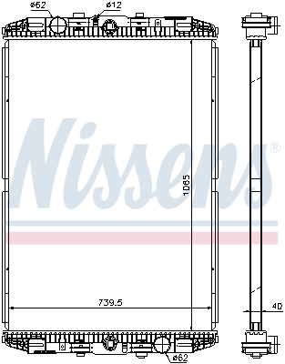 Радіатор, система охолодження двигуна   614170   NISSENS