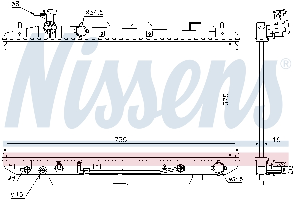 Радіатор, система охолодження двигуна 646852 NISSENS #4