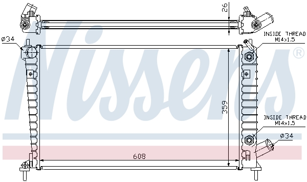 Радіатор, система охолодження двигуна 68005A NISSENS #5