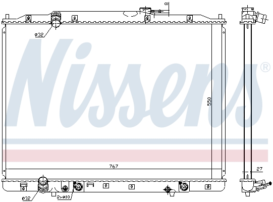 Радіатор, система охолодження двигуна   68151   NISSENS