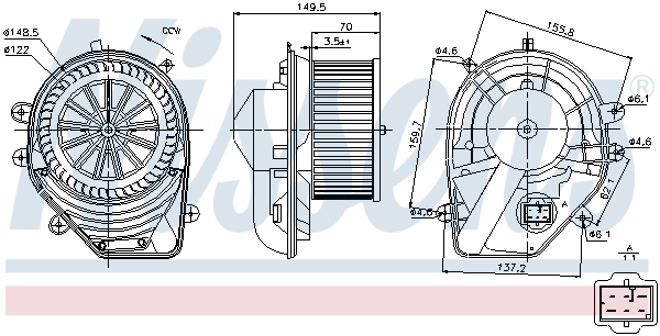 Компресор салону 87060 NISSENS #5