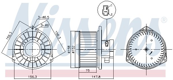 Компресор салону   87531   NISSENS