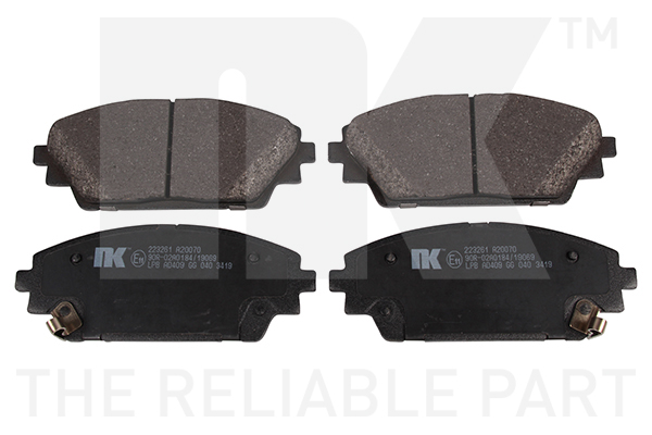 Комплект гальмівних накладок, дискове гальмо   223261   NK