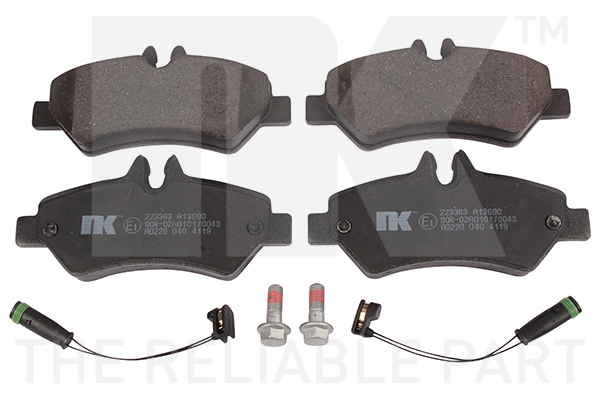 Комплект тормозных колодок, дисковый тормоз   223363   NK
