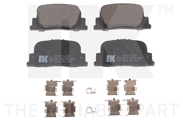 Комплект тормозных колодок, дисковый тормоз   224597   NK
