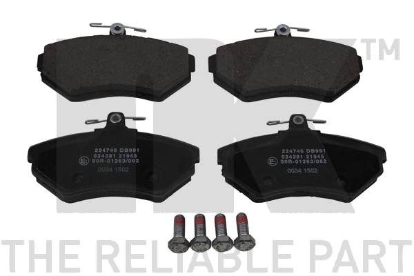 Комплект гальмівних накладок, дискове гальмо   224746   NK