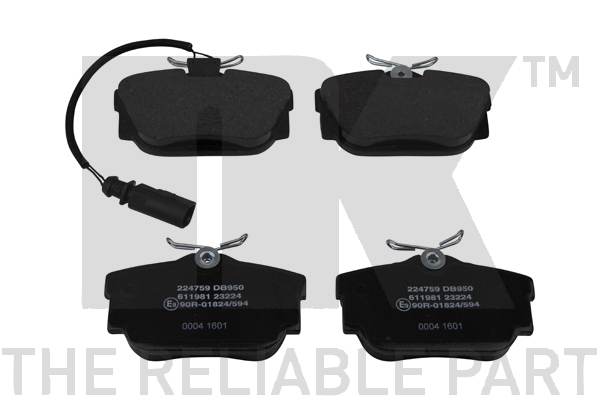 Комплект гальмівних накладок, дискове гальмо   224759   NK