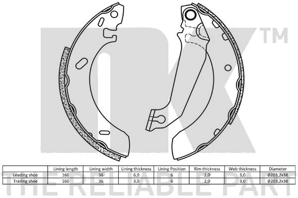 Комплект гальмівних колодок 2725536 NK #1