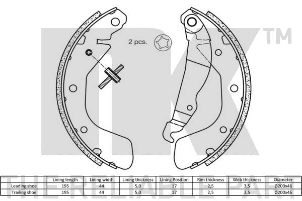 Комплект гальмівних колодок 2736540 NK #1