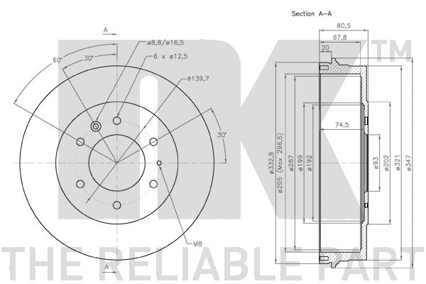 Тормозной барабан 253214 NK #2