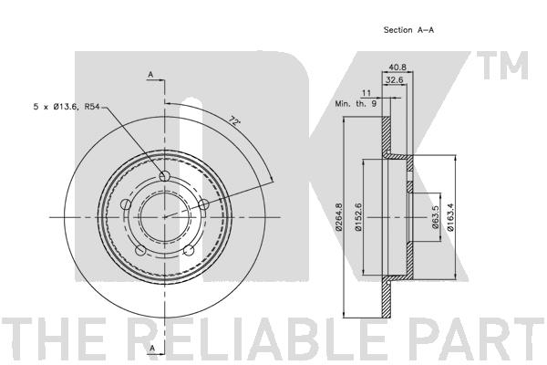 Гальмівний диск 202558 NK #2