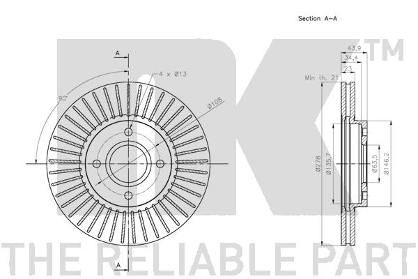 Тормозной диск 202588 NK #2
