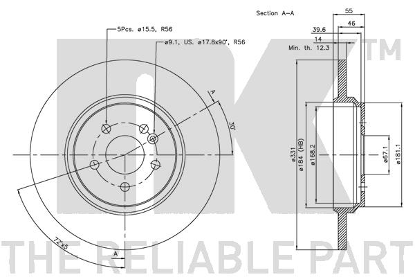 Тормозной диск 203357 NK #2