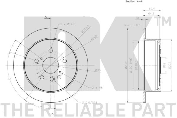Тормозной диск 2045160 NK #2