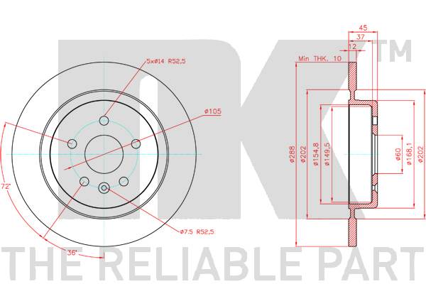 Гальмівний диск 313682 NK #2