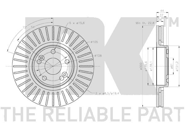 Гальмівний диск 3139100 NK #2