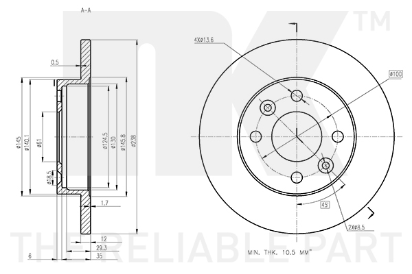 Гальмівний диск 313938 NK #2