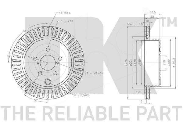 Гальмівний диск 314425 NK #2