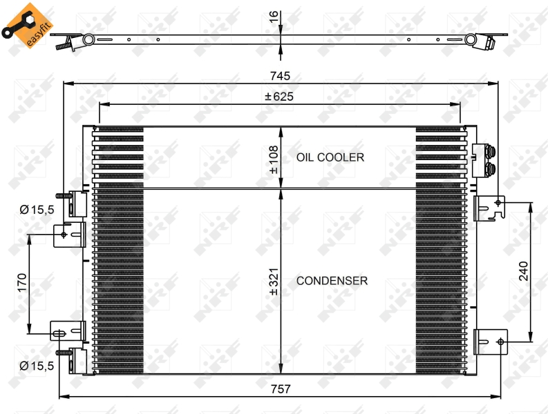 Конденсатор, кондиционер   350031   NRF