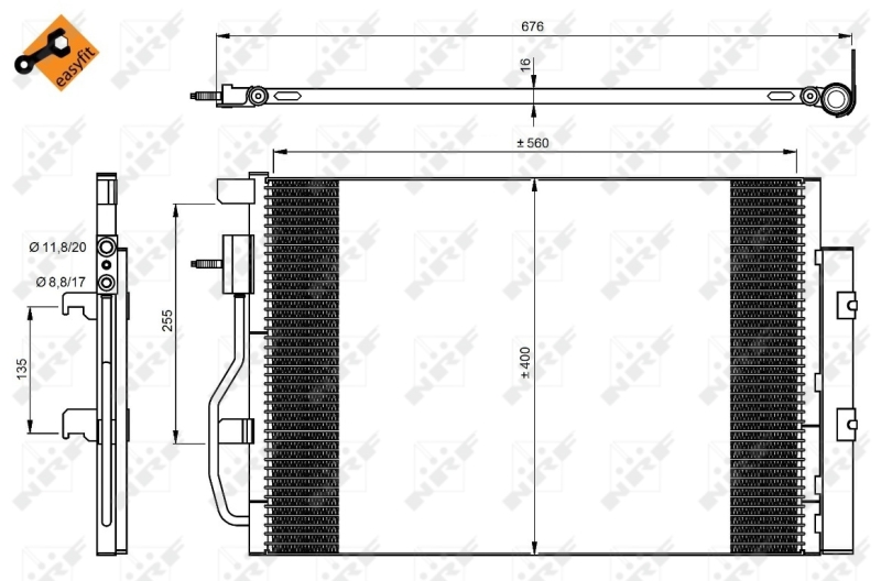 Конденсатор, кондиционер   350044   NRF