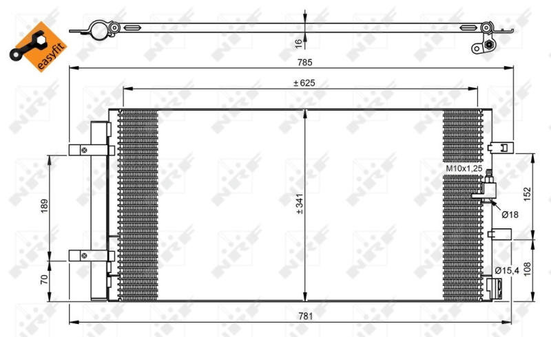 Конденсатор, кондиционер   350046   NRF