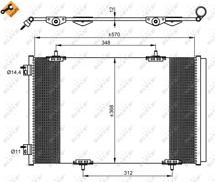 Конденсатор, кондиционер   350066   NRF