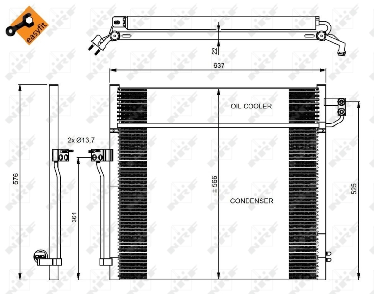 Конденсатор, кондиционер   350080   NRF