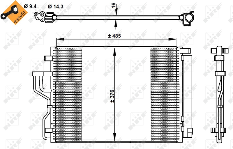 Конденсатор, кондиционер   350334   NRF