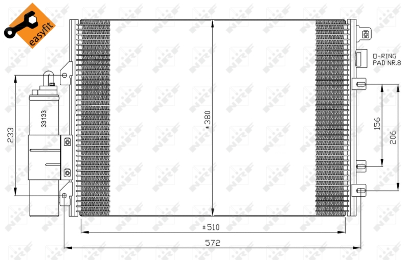 Конденсатор, кондиционер   35967   NRF