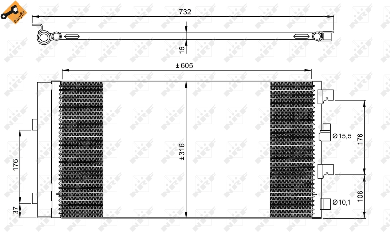 Конденсатор, кондиционер   35969   NRF