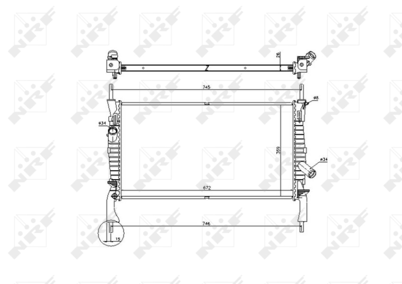 Радіатор, система охолодження двигуна 53742 NRF #4