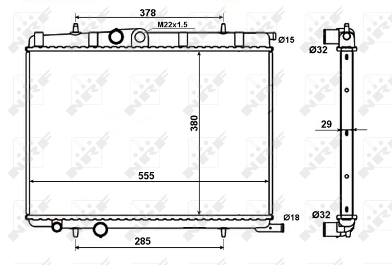 Радиатор, охлаждение двигателя   56021   NRF