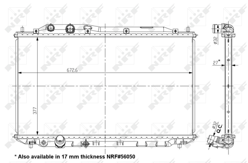 Радіатор, система охолодження двигуна   56049   NRF