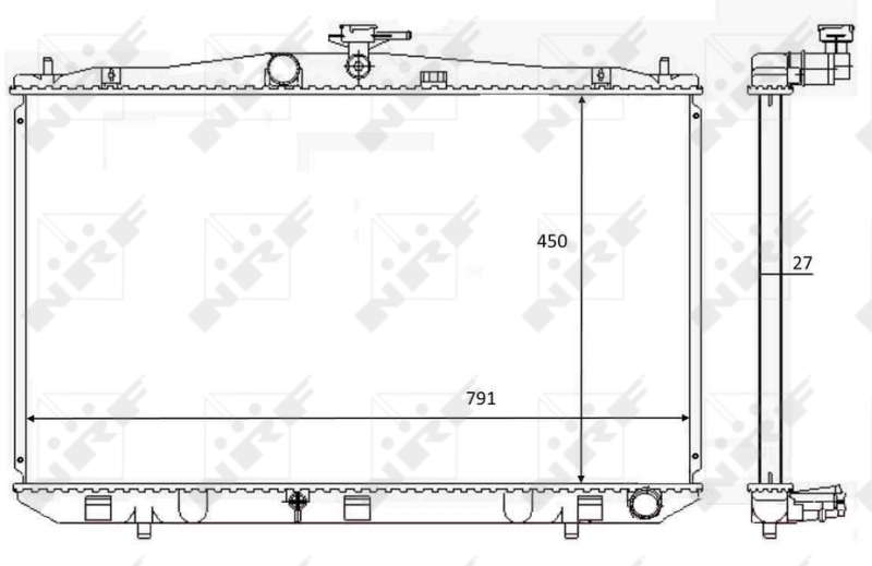 Радіатор, система охолодження двигуна   59081   NRF