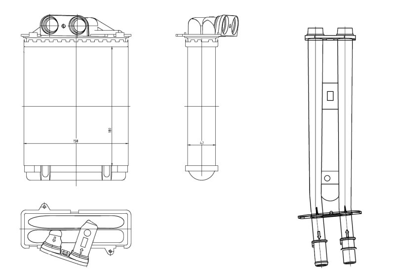Теплообмінник, система опалення салону 54415 NRF #4