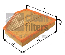 Повітряний фільтр, CLEAN FILTERS MA3492 Повітряний фільтр, CLEAN FILTERS MA3492