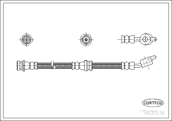 Гальмівний шланг, CORTECO 19032239 Гальмівний шланг, CORTECO 19032239