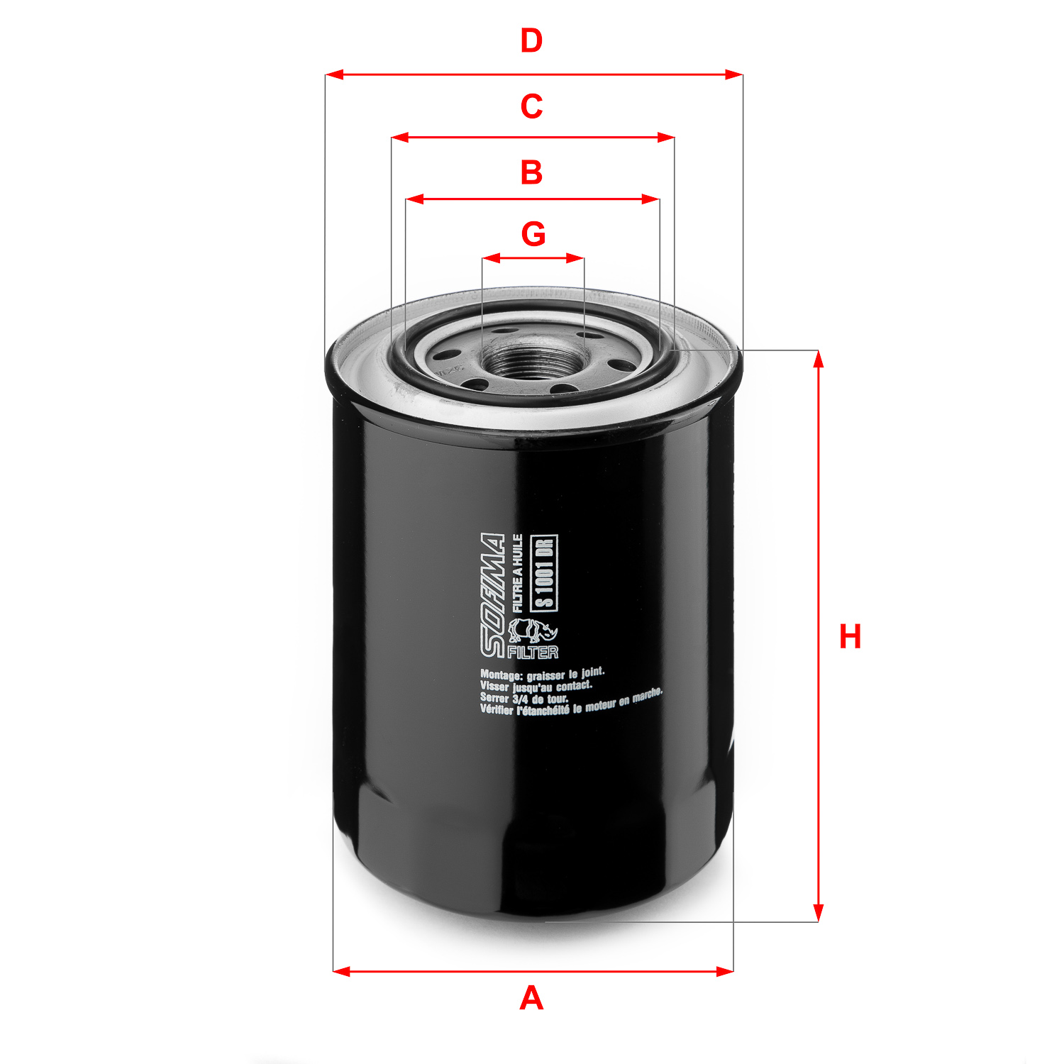 Оливний фільтр   S 1001 DR   SOFIMA