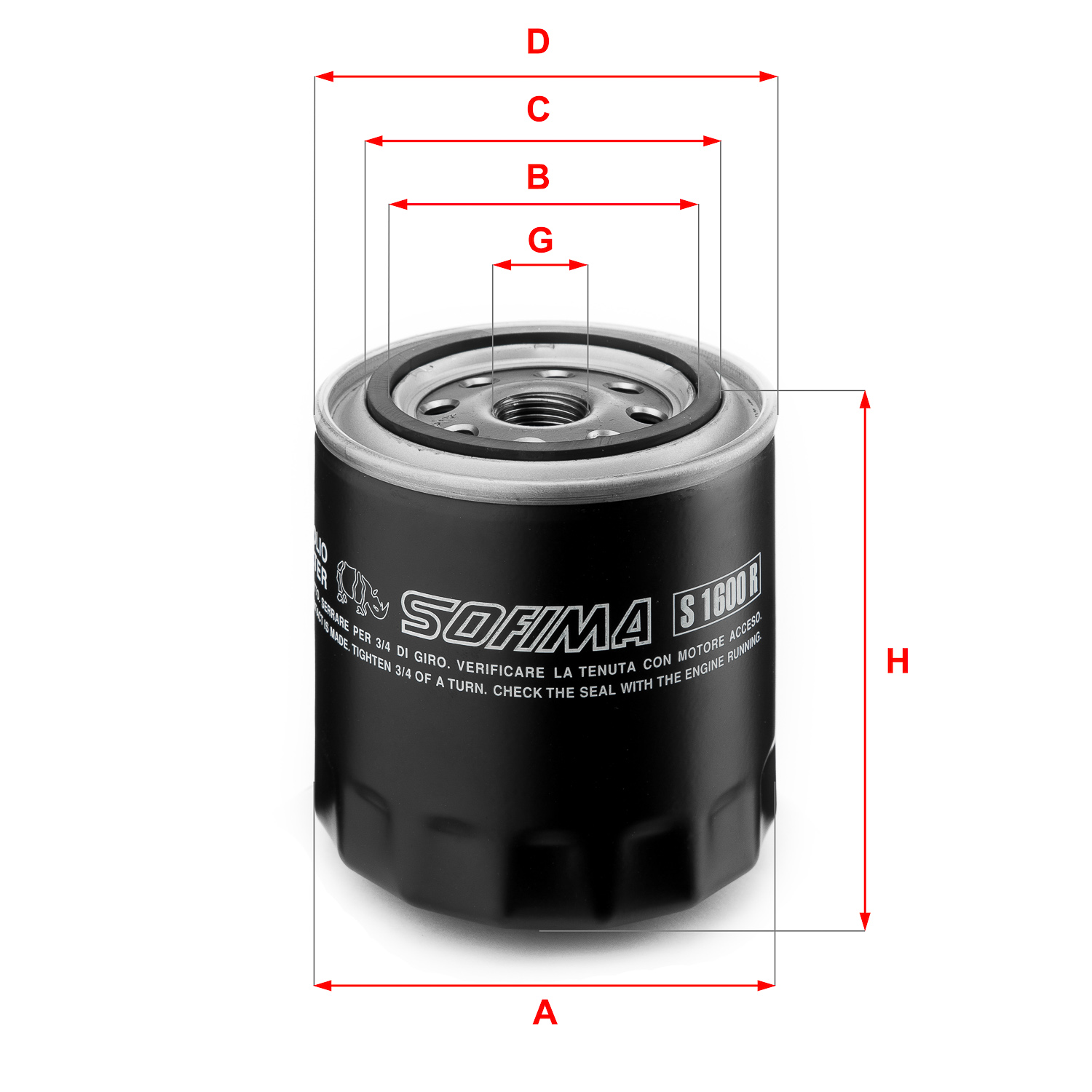Оливний фільтр   S 1600 R   SOFIMA
